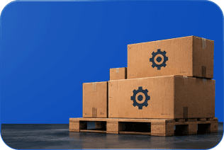 Stacked shipping cartons on a pallet