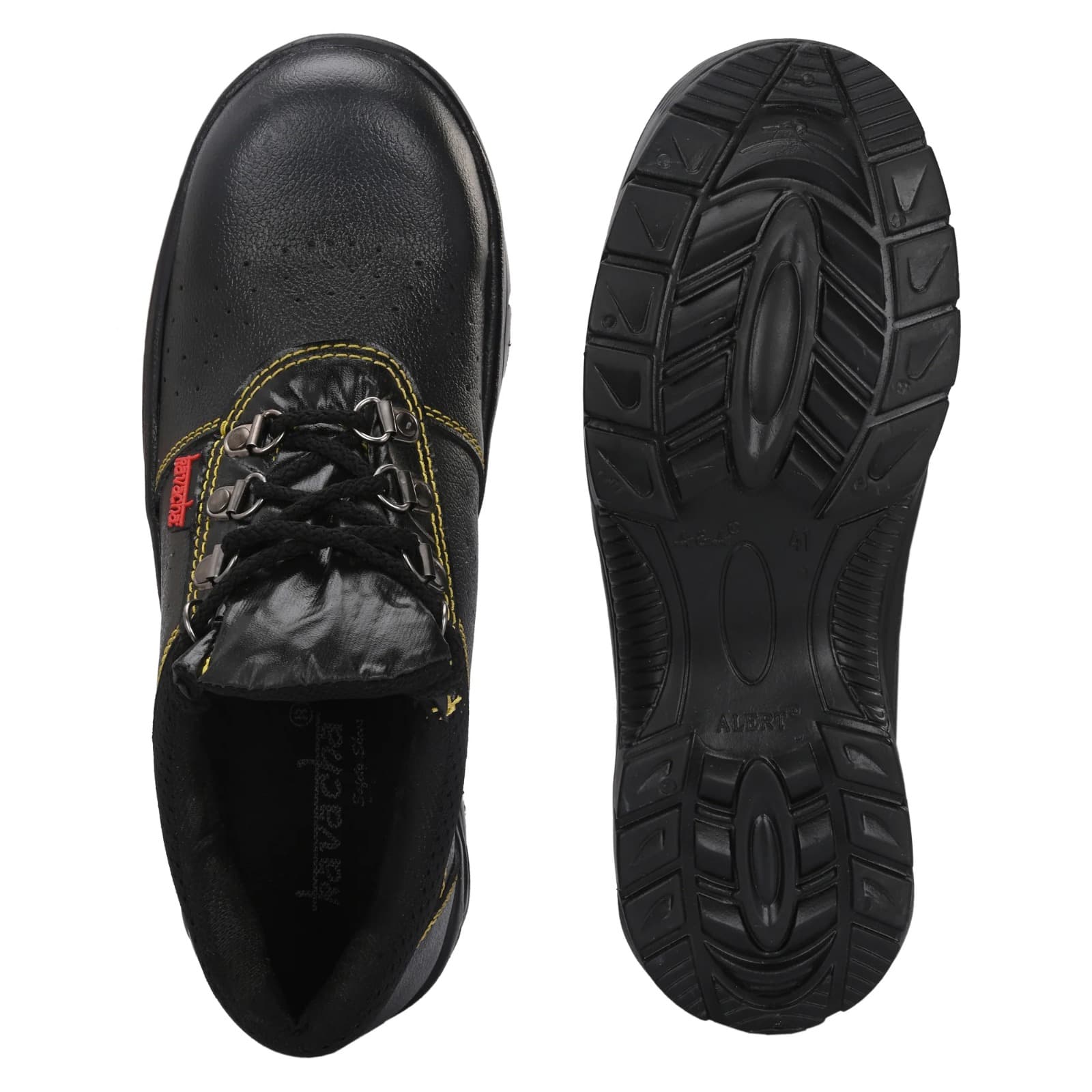 Kavacha Steel Toe Safety Shoe , Pure Leather Upper and Airmix Sole (s137)(Size-10)