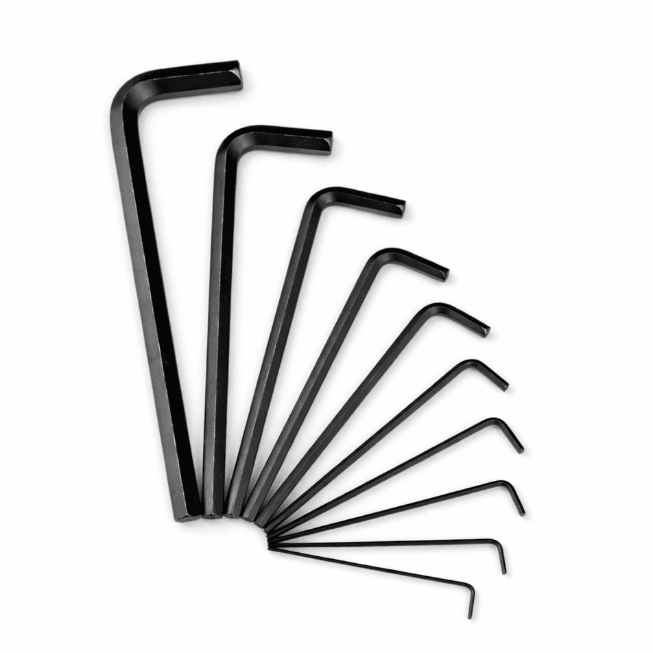H9 9pcs Hex Allen Ln Key 8 inch Long Set, Heat treated, Ideal for Repair & Maintenance (7inch-Allenkey 9pcs set-H9)