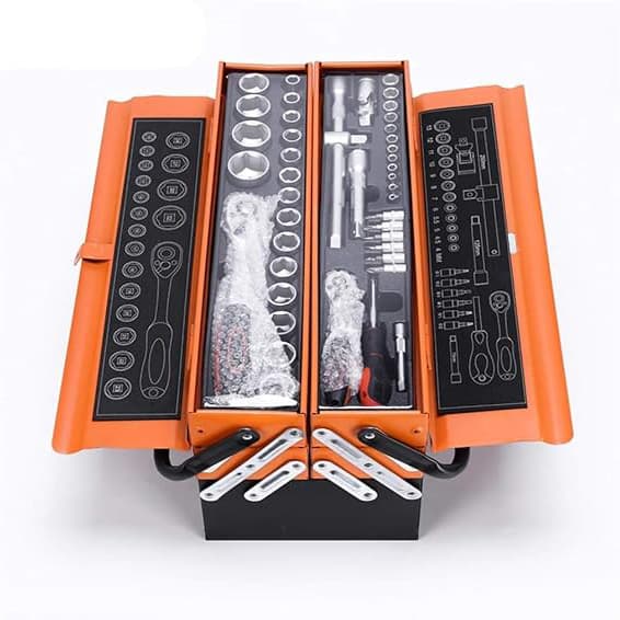 Hukums Cantilever Metal Tools Box With 84 Pcs Tools Set