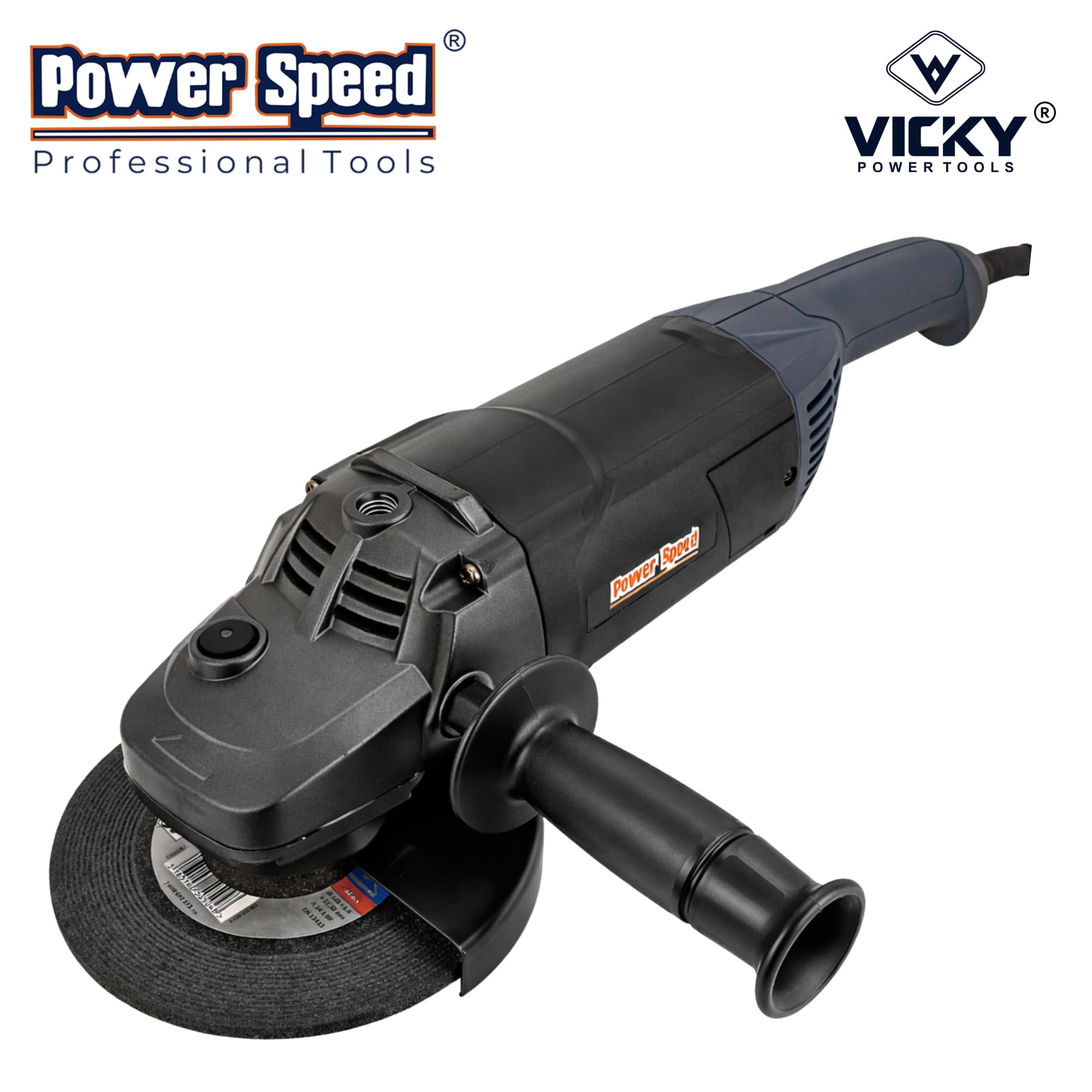 PowerSpeed PSG2740 Angle Grinder, 2400W Heavy Duty Motor, 180mm Disc, 8,500 RPM, Auto Stop Carbon Brush, Long Life Design, Double Insulated(PSG2740 )