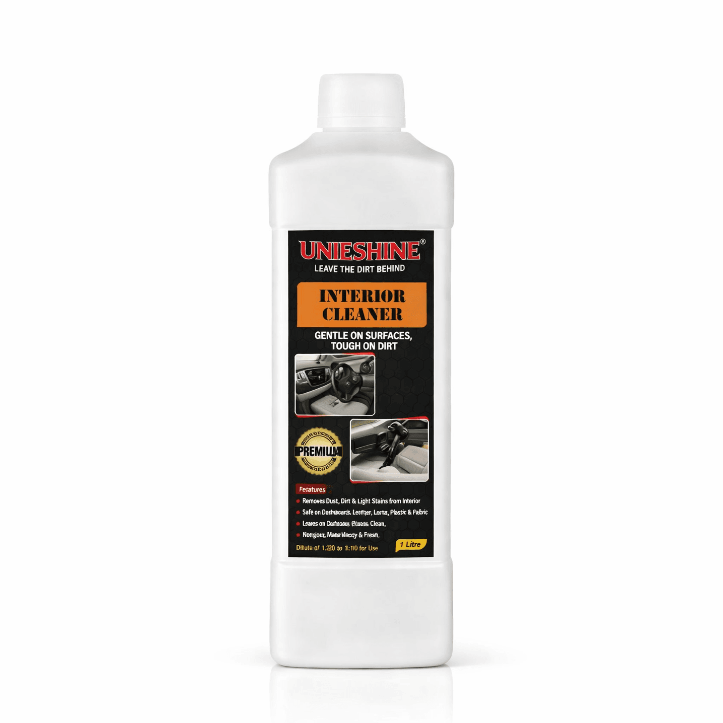 Concentrated Car Interior Cleaner | Upholstery, Leather, Vinyl, Plastic & Carpet,1L Makes Up to 10L(1L INTERIOIR)