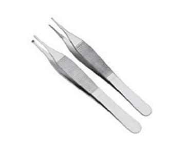 Forgesy 5 inch Stainless Steel Adson Dissecting Toothed & Non Toothed Forceps, X34 (Pack of 2)(X34)