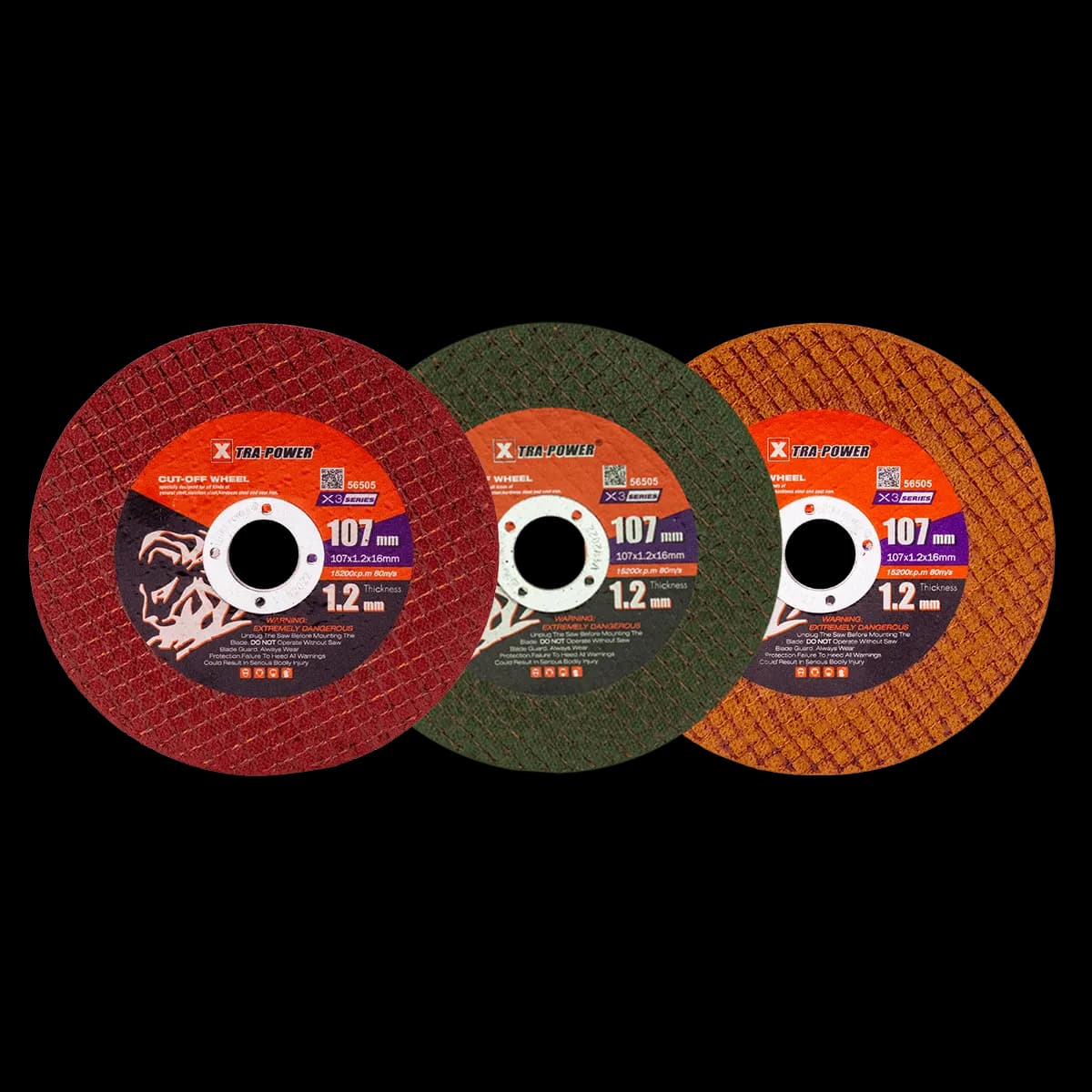 XTRA POWER Cut Off Wheel X3 Series, 107mm Diameter, 1.5mm Thickness, 16mm Arbor Hole, Pack of 10(XP-X3-4-"10pcs)