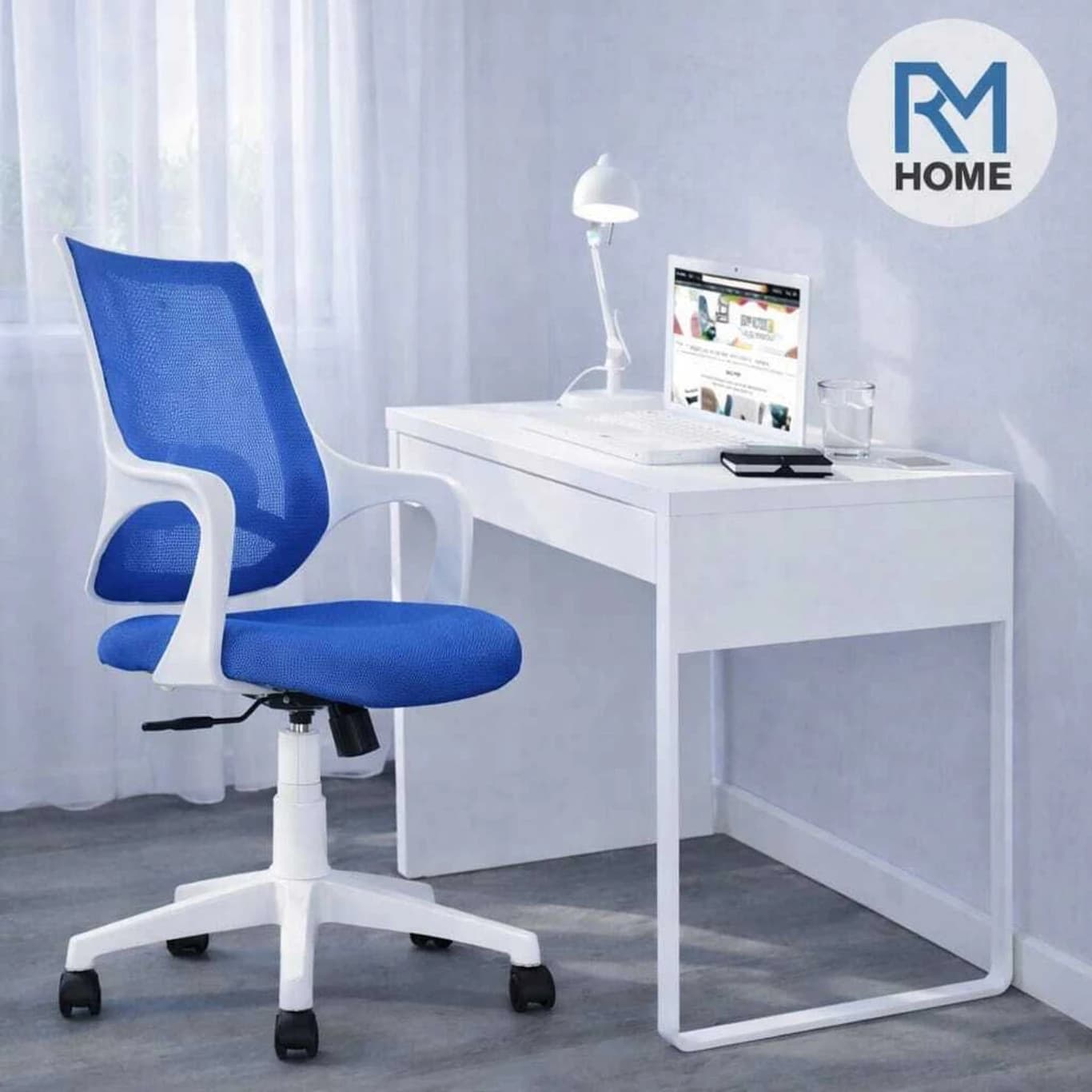 RM HOME SpinX Mesh Study Arm Chair (BLUE, DIY(Do-It-Yourself))