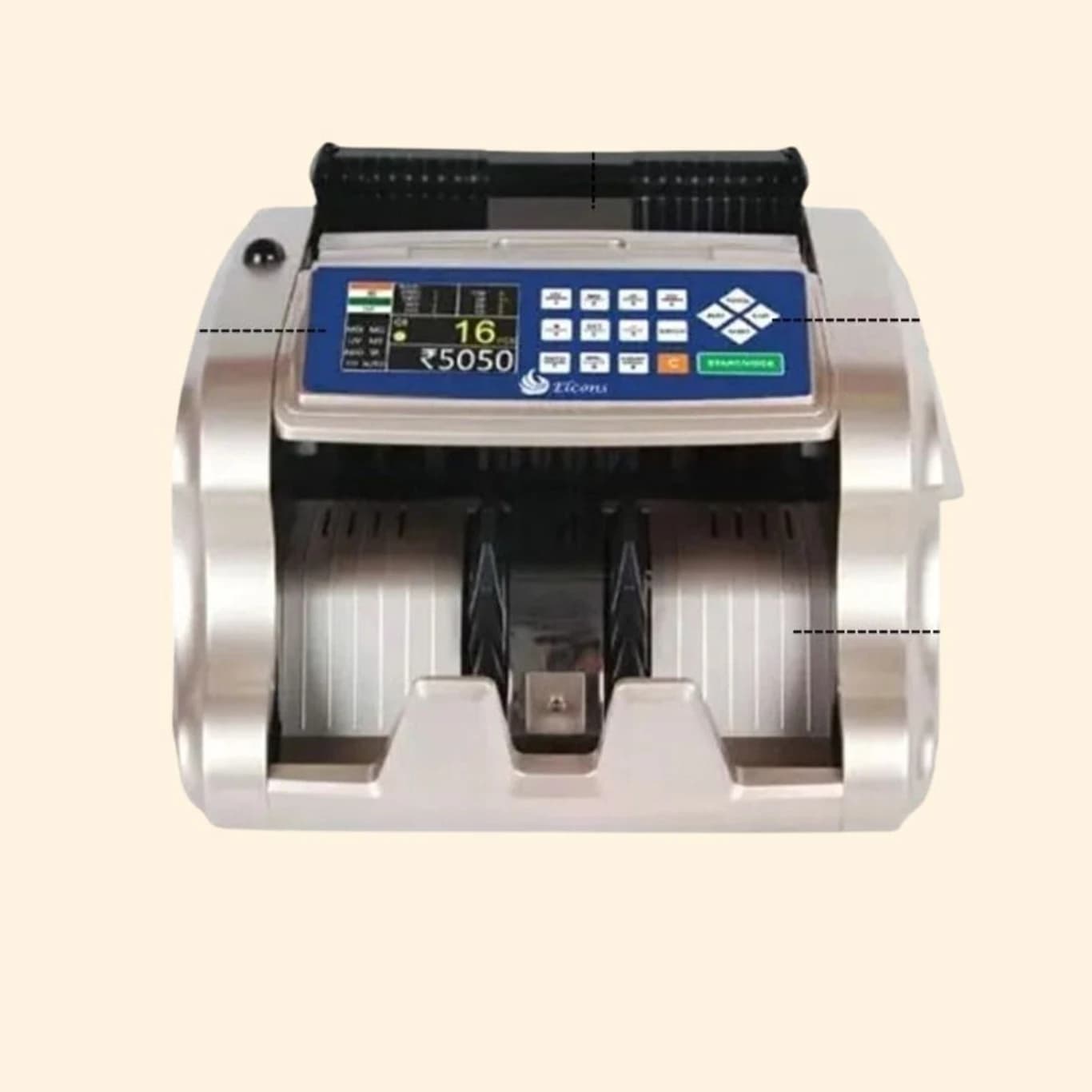 ELCONS 1025T Dual Display Manual Note Counting Machine For all office, shop & Business Note Counting Machine (Counting Speed - 1000 notes/min)
