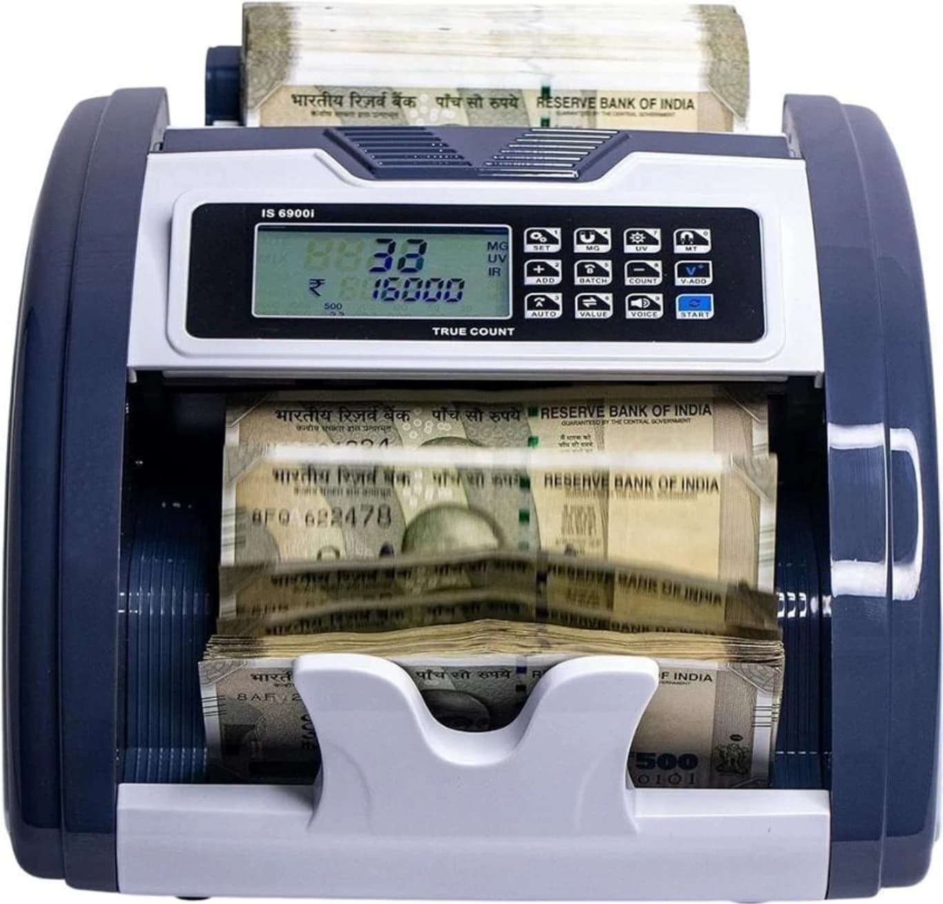 ELCONS LCD Manual Note Counting Machine,Heavy Duty Machine,UV/MG/IR Fake Note Detection Note Counting Machine (Counting Speed - 1000 notes/min)