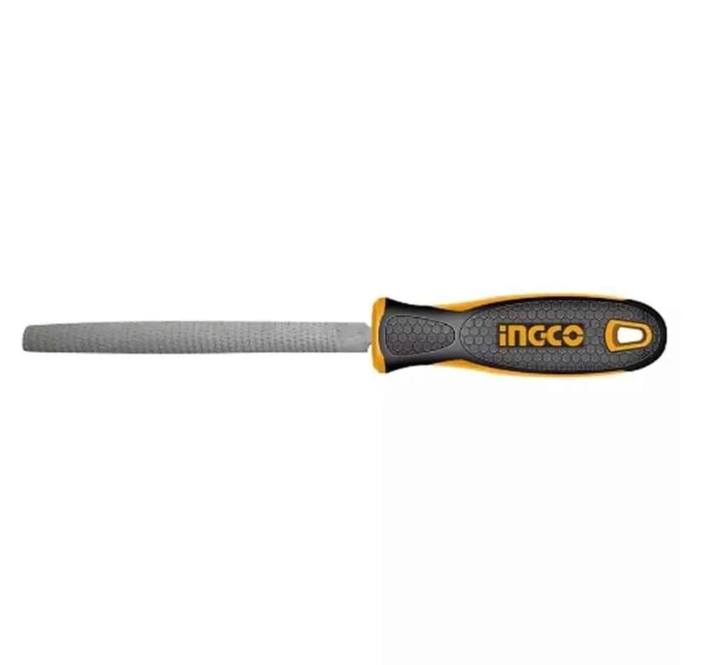 Ingco half round wood file 200mm carbon steel woodworking tool for shaping and smoothing wood surfaces
