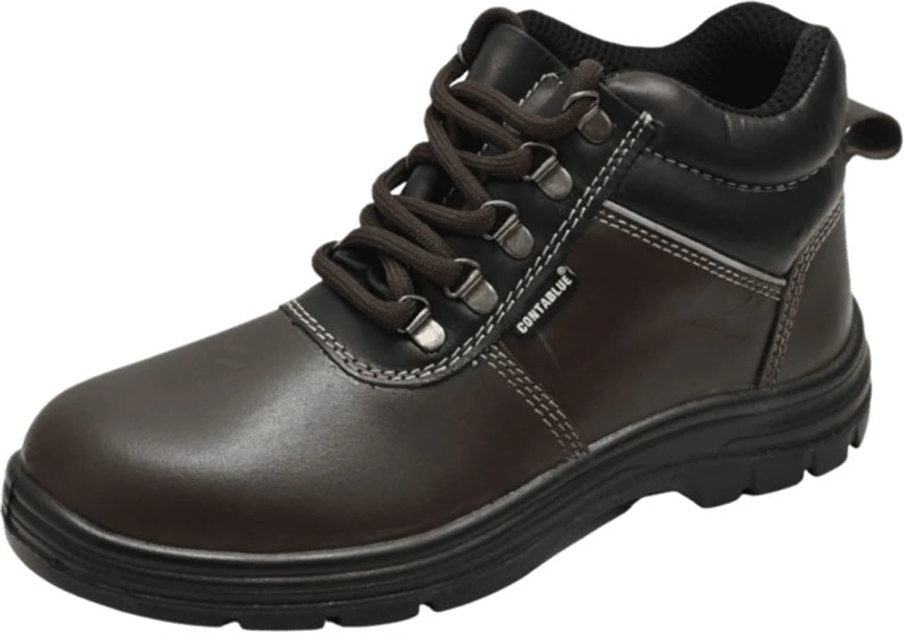 Contablue Steel Toe Grain Leather Brown Safety Shoe, size 5 (Rival-Boots )