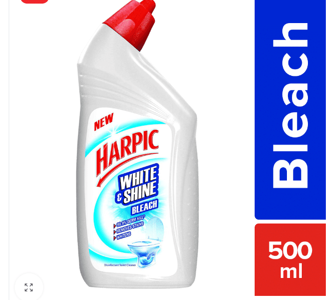Harpic White and Shine Disinfectant Toilet Cleaner Bleach – 500ml [4 Piece]