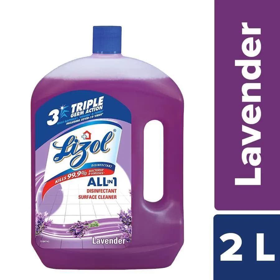 Lizol Disinfectant Surface and Floor Cleaner Liquid, Lavender – 2L | Kills 99.9% Germs | India’s #1 Floor Cleaner [Pack of 1 Piece]