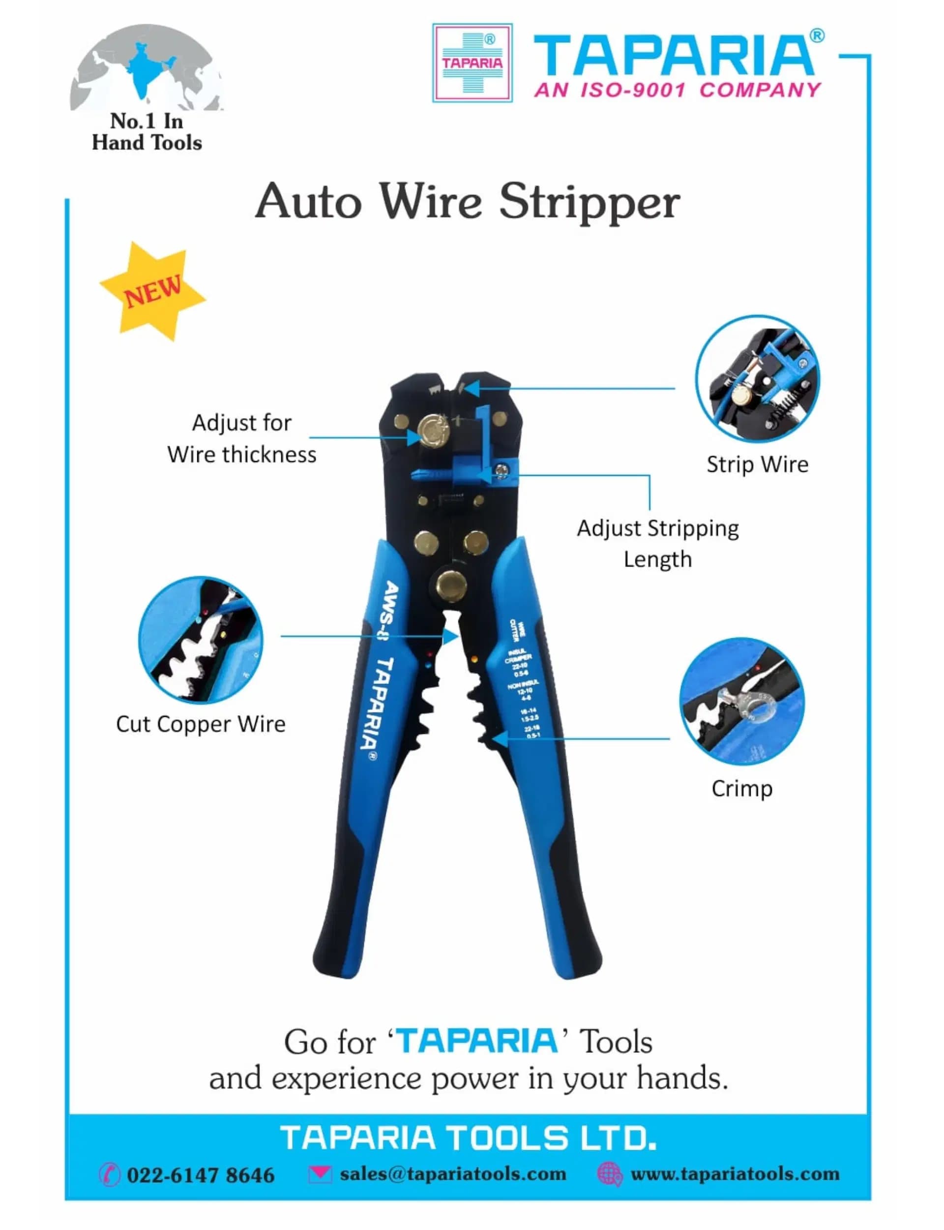 TAPARIA AUTO WIRE STRIPPER & CUTTER AWS8 (AWS8)