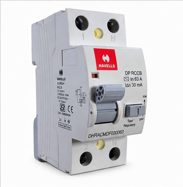 Havells 63 A 30mA DP RCCB DHRACMDF030063