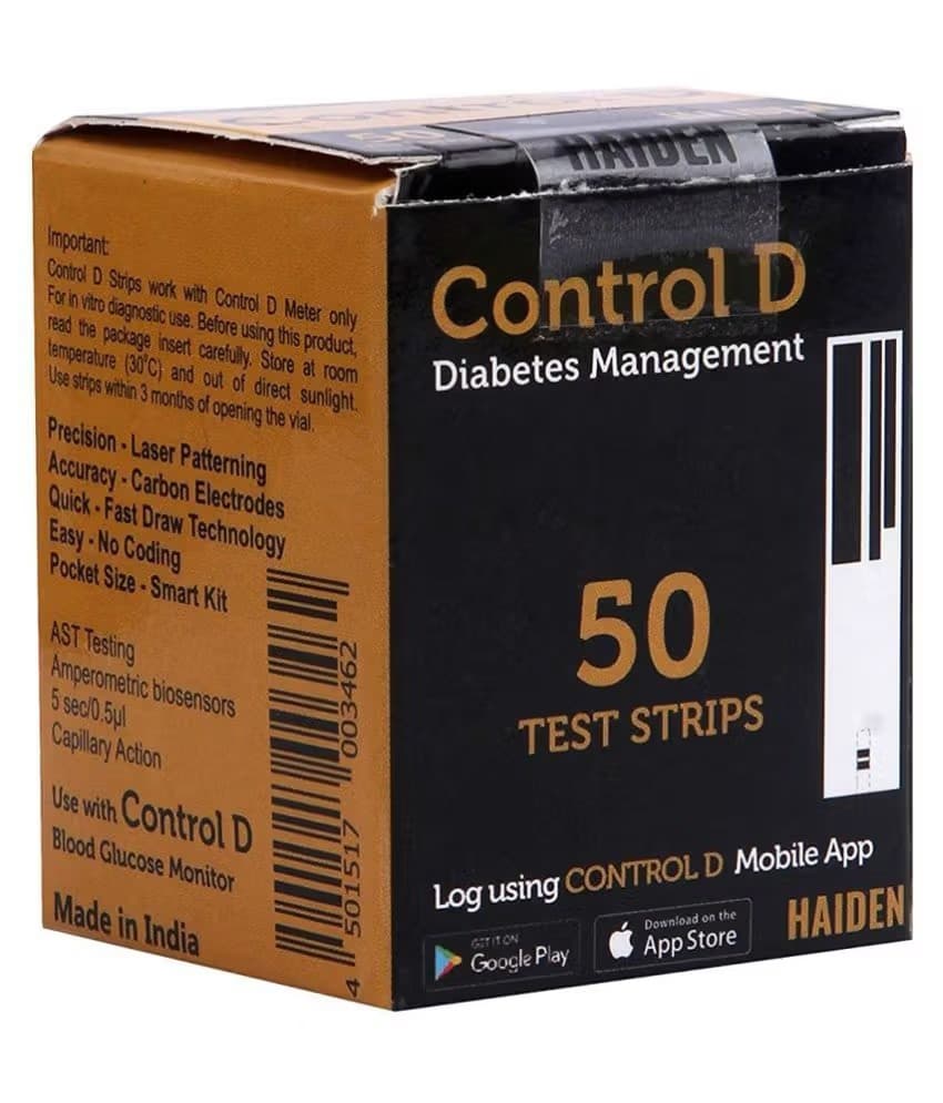 Control D Test Strips, 50 Count (Black) for Control D Glucometer only (Cntrol d -50)