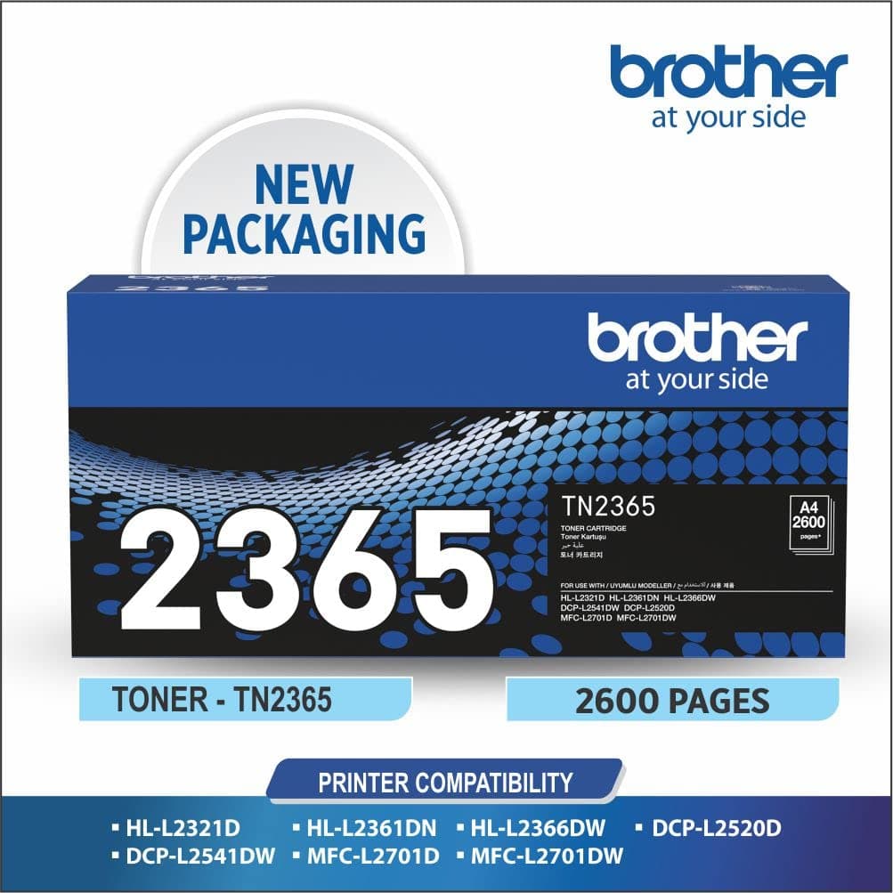 BROTHER Toner Cartridge , 2600 Pages Yield (Mono/Black) (TN2365)