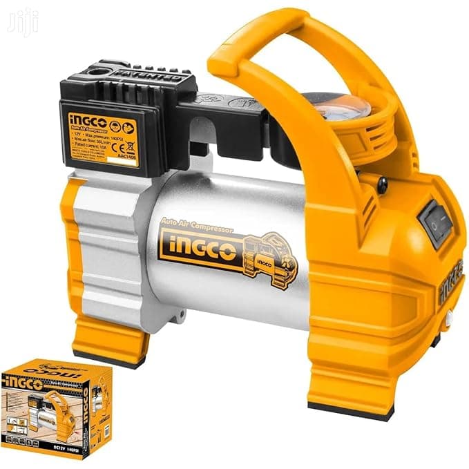 Ingco Auto Air Compressor , 12V, Max Pressure 140PSI/10BAR, Max Air Flow 35L/min (AAC1408 )