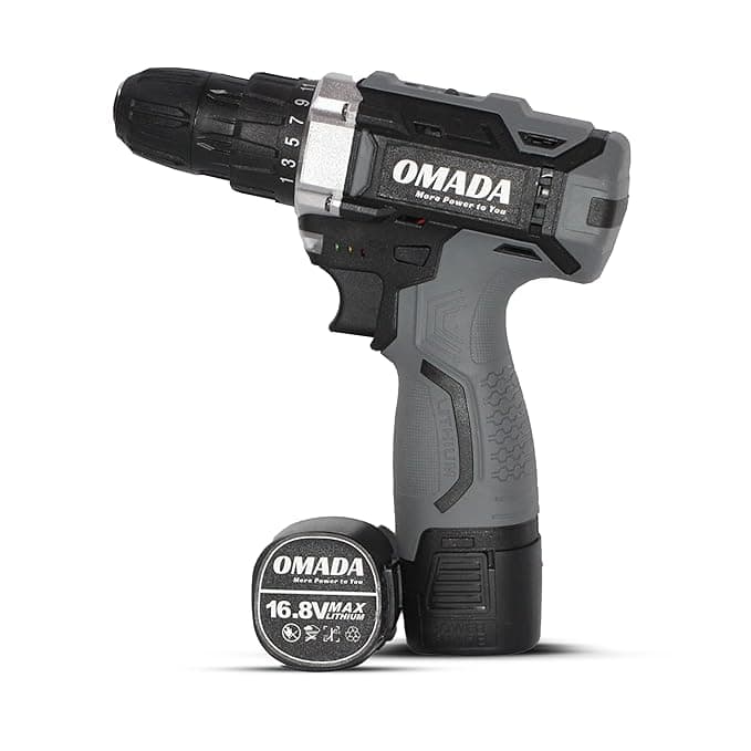 Omada Cordless Impact Drill Kit 16.8V, 1550 RPM, 10mm Chuck, For Home & Wall Drilling(Omada OMD-GT-1003-16.8V Cordless Impact Drill)