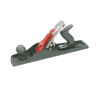 INDER P-95B premium 9-inch iron jack plane with cast iron body and carbon steel blade for woodworking applications.