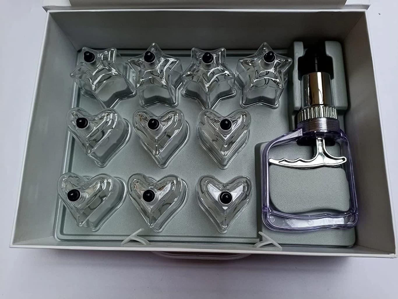 Shivya Healthcare Vacuum Cupping Cups Hijama therapy Massager (Transparent)(Star-Love Heart Shapes Of Vacuum Cupping Cups Hija) (pack of 10)