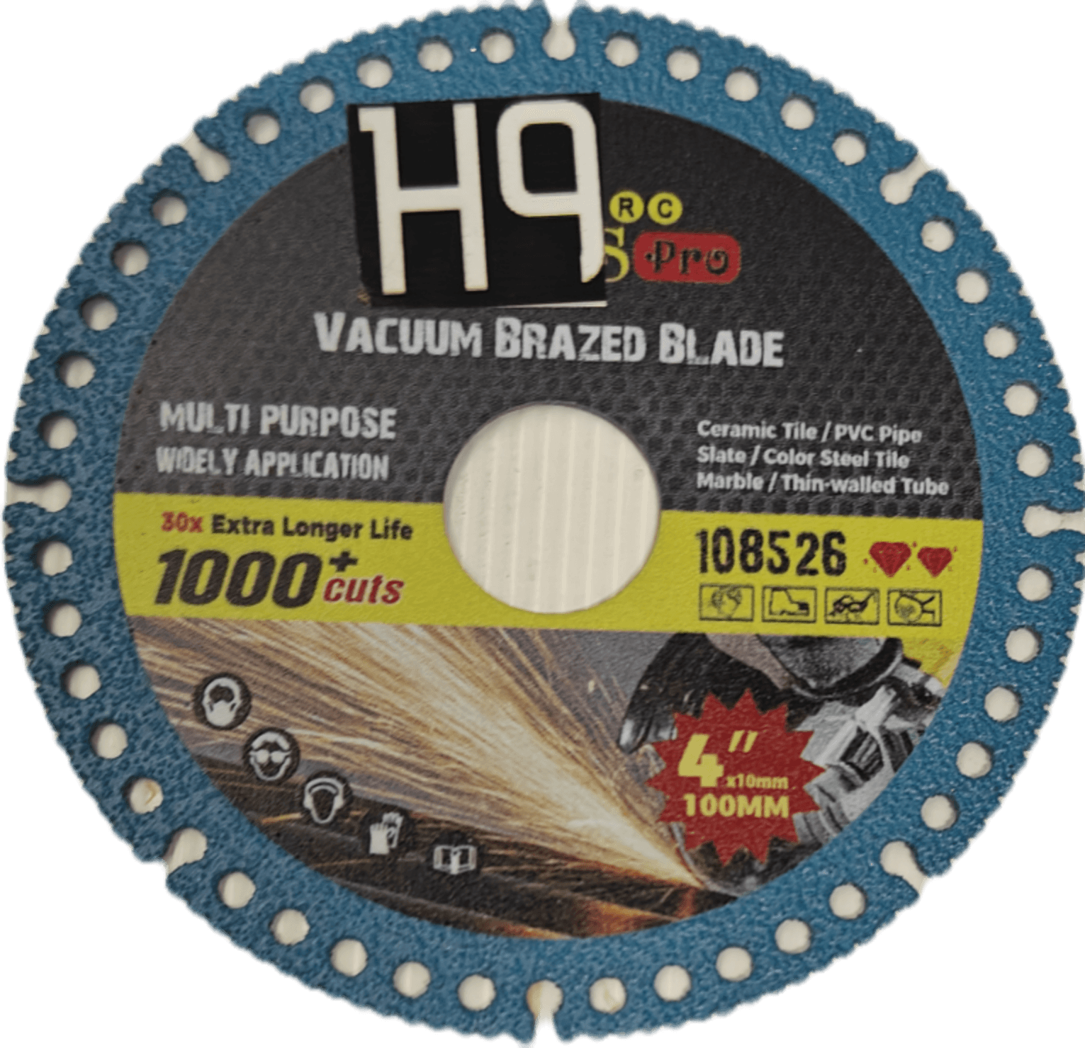 H9 100mm Multi-Purpose Angle Grinder Cutter Disc | 4" Diamond Blade | Cutting Wheel (H9-multipurpose-marbleblade-110mm-1pc)