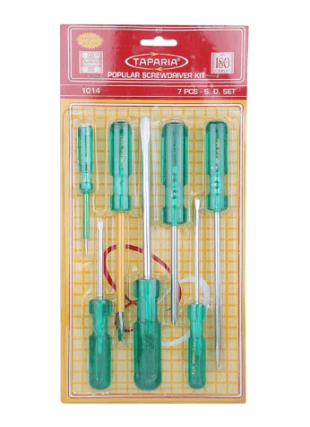 Taparia 7 Pcs Screw Driver Kit in Blister Packing 1014 (Pack of 5)