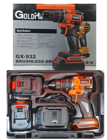 GOLDMAXX Cordless Brushless Impact Drill Product focal point