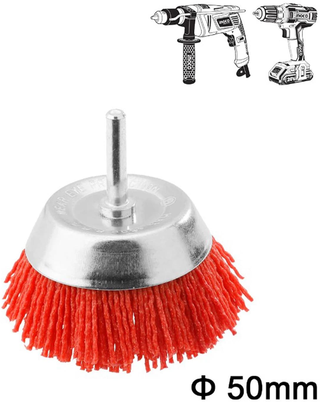 INGCO 50mm Nylon Wire Cup Brush Product focal point
