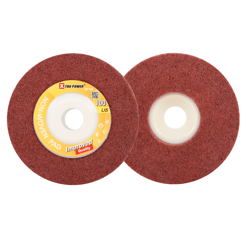 XTRA POWER NON-WOVEN PAD FOR STEEL & METAL 100 mm Diameter, 14mm Thickness Pack of 10(XP-NW-4"-10pcs)