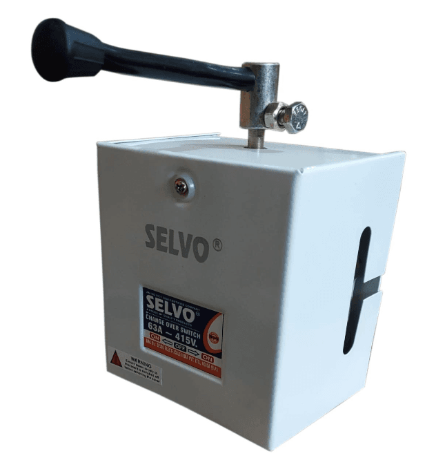 SELVO 63A Double Pole Changeover Switch | LT Type Manual Transfer Switch | Main to Generator/Inverter Switch | Heavy Duty 2 Pole Power Switch for Home & Industrial Use