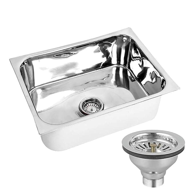 The Sink Shop Handmade Stainless Steel Single Bowl Kitchen Sink | 24 Inch Satin Finish | Luxury Modern Design
