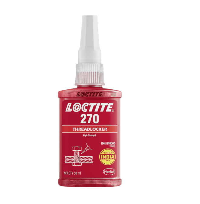 Loctite 270-50ml, Threadlocker, High strength, prevents loosening,secure bonding for machinery, engine, vehicles,heavy duty applications,brass, copper, stainless steel, oil tolerant, high temperature