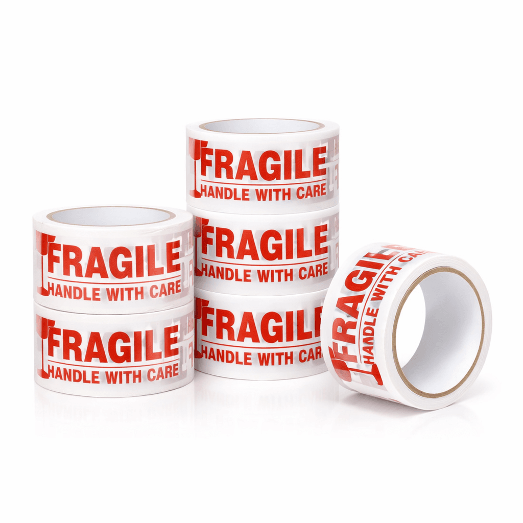 JPPL fragile packaging tape 2inch x 65 meter packaging material for small business(PACK OF 6)