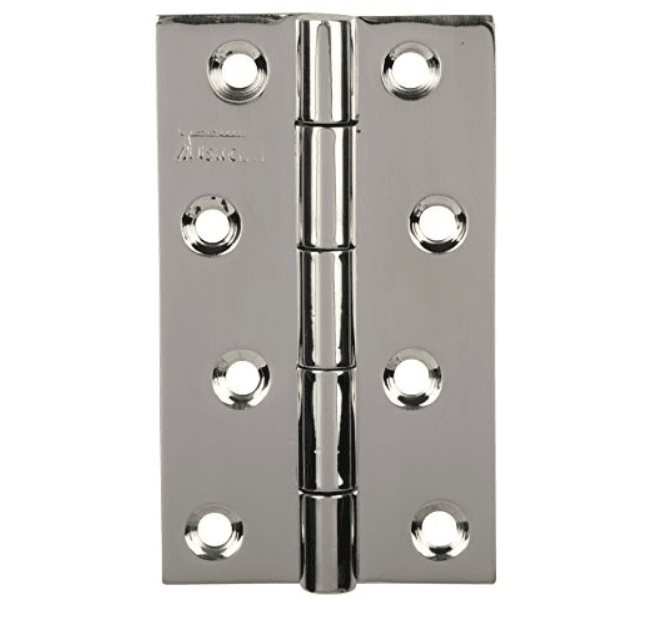 SSISKCON 4 Inch 12 Gauge (2.5 mm) Stainless Steel Hinges for Doors – 10 Pack, Glossy Finish, Normal Movement