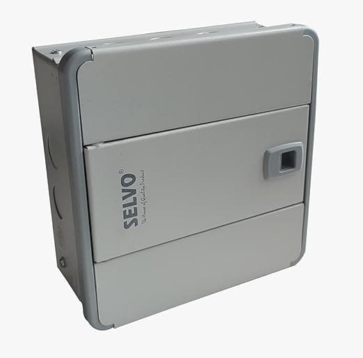 SELVO 6 Way SUN Series SPN Double Door Distribution Board | Metal MCB DB Box | Powder Coated Rust Proof | Wall Mounted | Safe & Durable Electrical Enclosure