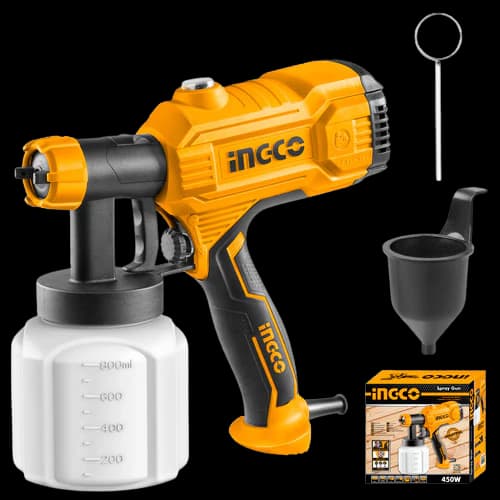 Ingco Spray Gun - 450W, 220-240V, 0.1-0.2Bar Spraying Pressure, 380ml/min Max Flow (SPG3508 )