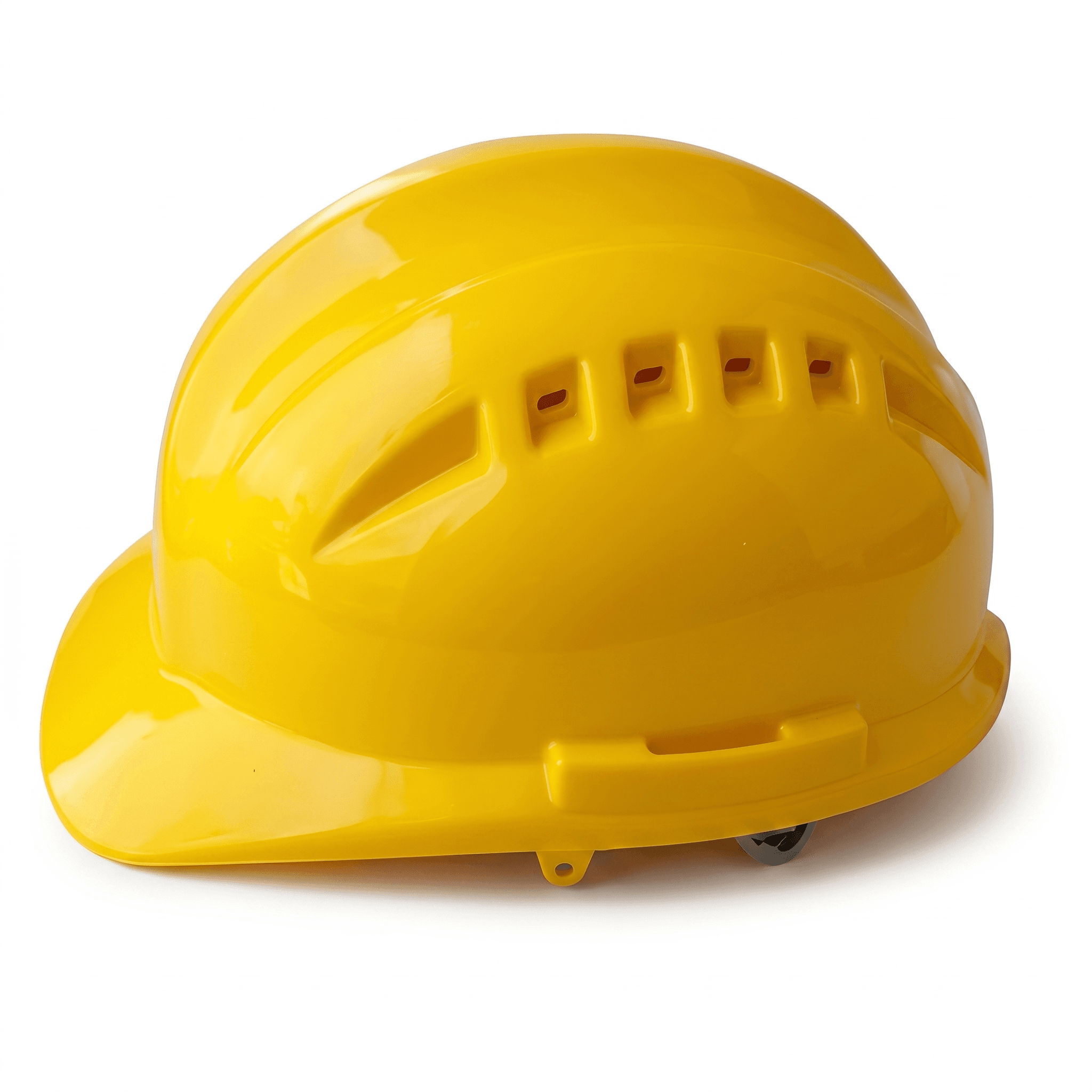 Yellow color Without Rachet Heavy Duty Safety Hard Hat - High-Impact ABS Shell Construction Helmet - Secure Fit Chin Strap and Moisture-Wicking Swea