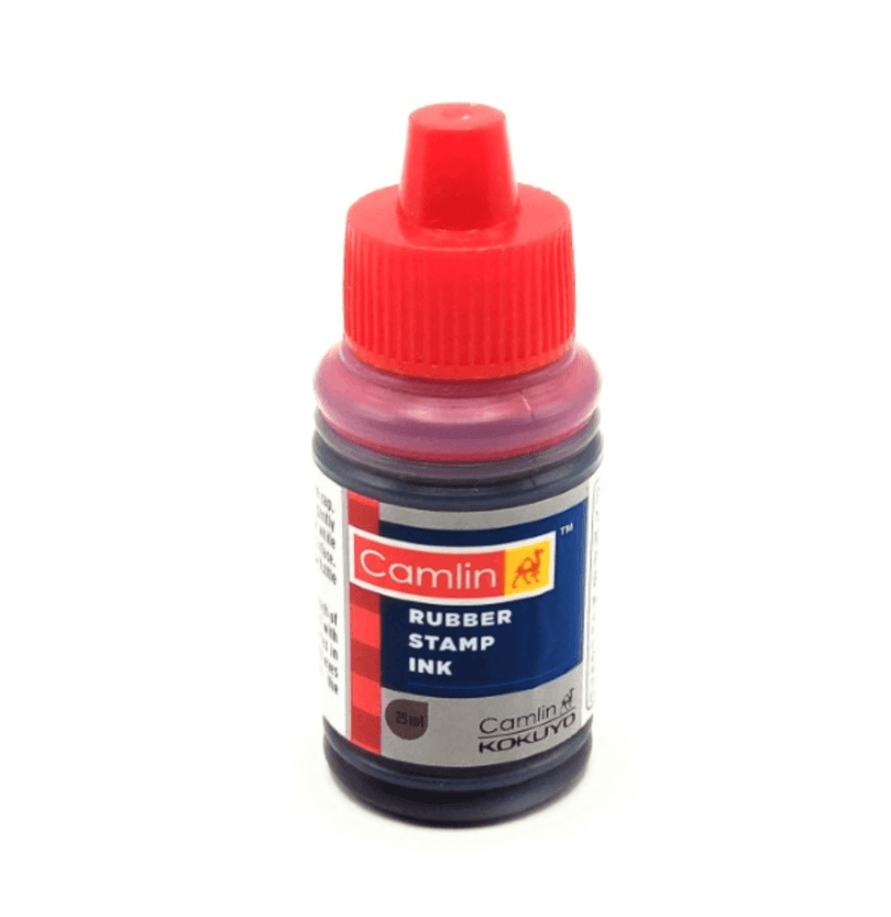 Camlin Kokuyo - Rubber Stamp Pad Ink - 25ml Red (pack of 5)