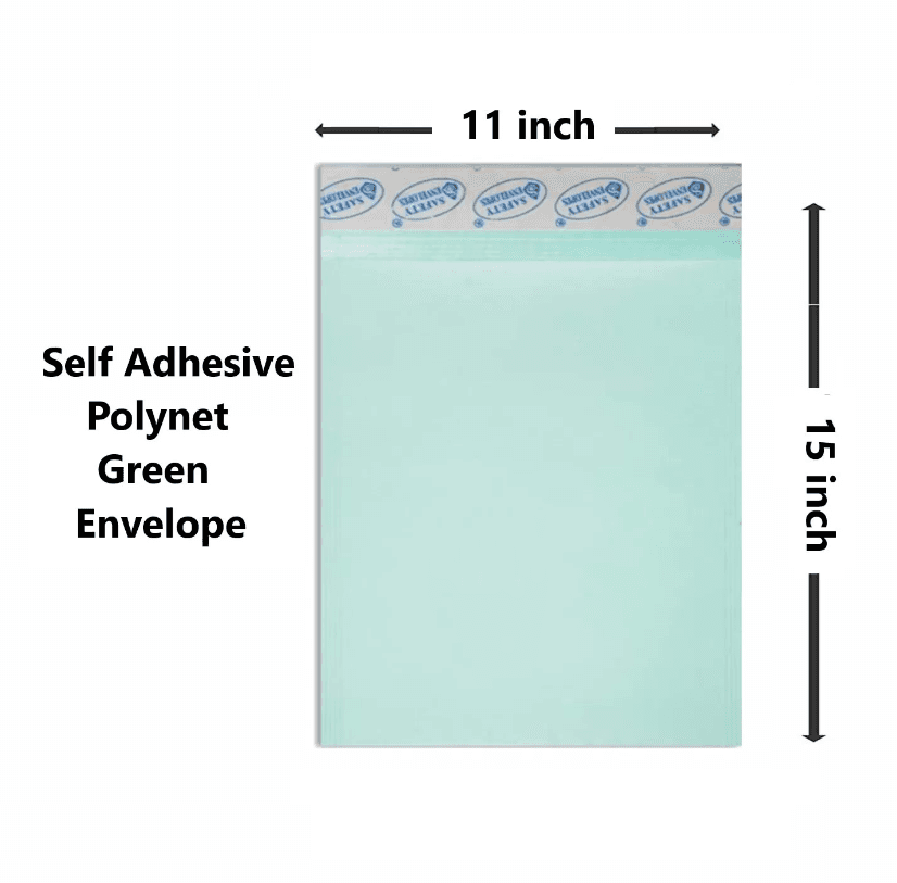Polynet Envelopes (15 X 11 inch) - Pack of 100 (Green)