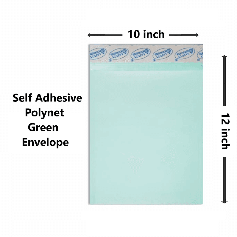 Polynet Envelopes (12 X 10 inch) - Pack of 100 (Green)