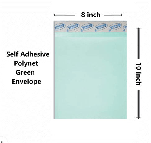 Polynet Envelopes (10 X 8 inch) - Pack of 100 (Green)