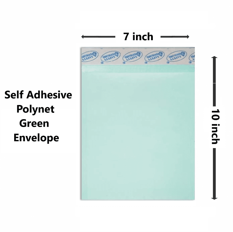 Polynet Envelopes (10 X 7 inch) - Pack of 100 (Green)