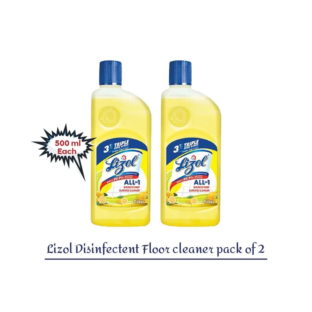 Lizol Disinfectent Surface Cleaner Citrus 500ml(Pack of 2)
