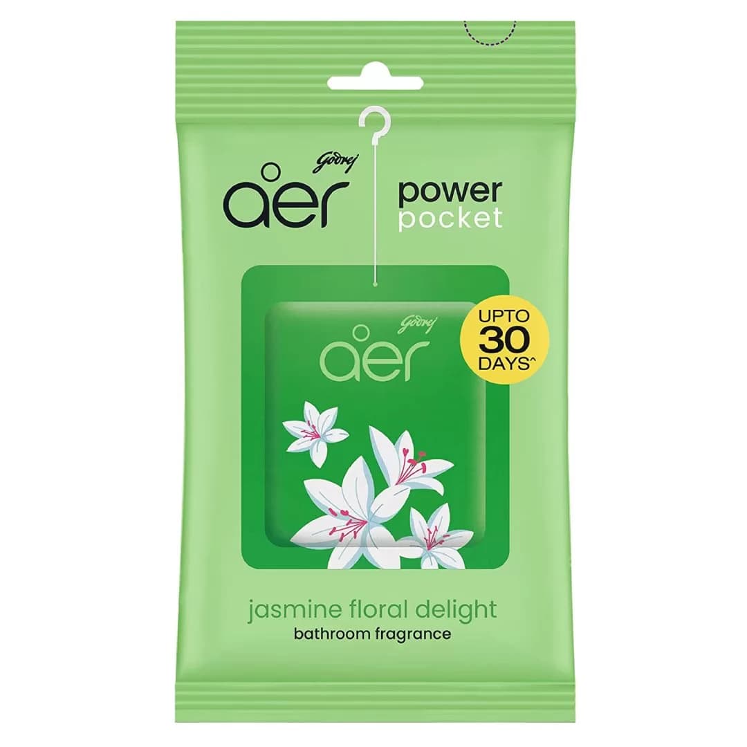 Godrej aer Power Pocket Air Freshener – Jasmine Floral Delight (10g) – 5 Piece