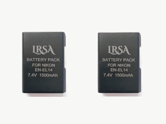 EL14 DSLR Battery 7.4 v 1500mah 2-Pack for Nikon EN-EL14, EN-EL14a Video Camera (EN-EL14 CAMERA BATTERY)