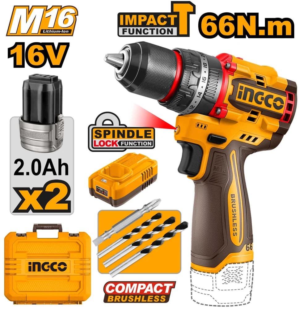 INGCO 16V Brushless Compact Cordless Imp Product focal point