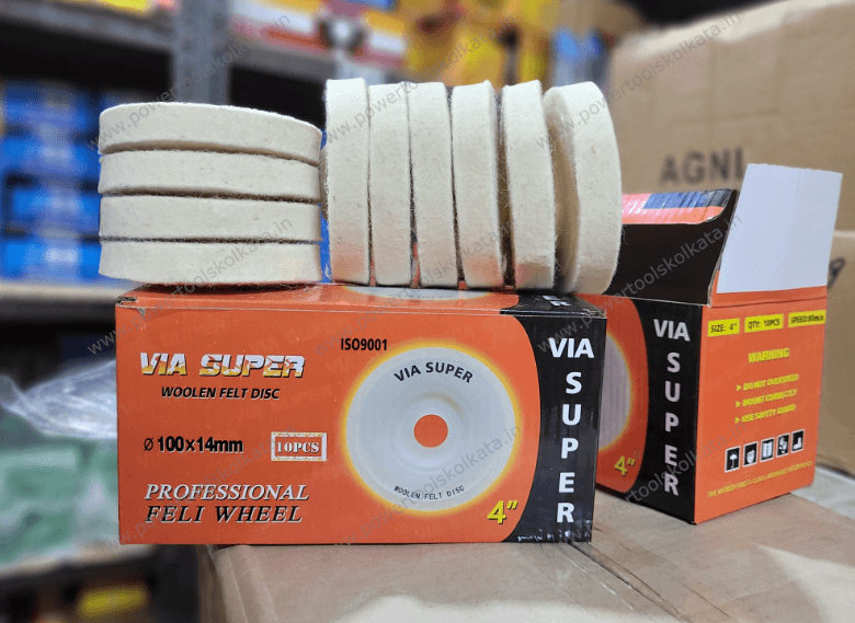 Via Felt Wheel 4 Inch 100mm Wool Felt Polishing Wheel - Set-10
