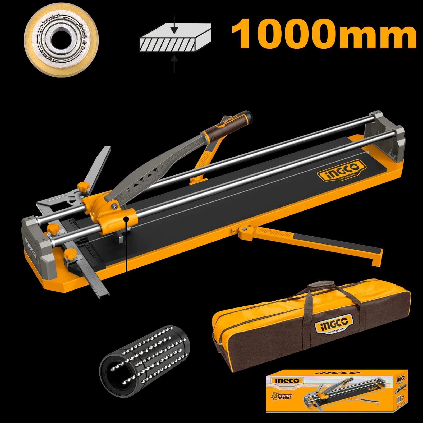 INGCO 1000mm Manual Tile Cutter with 16mm Cutting Capacity, Aluminum Die-Cast Handle(HTC041001)
