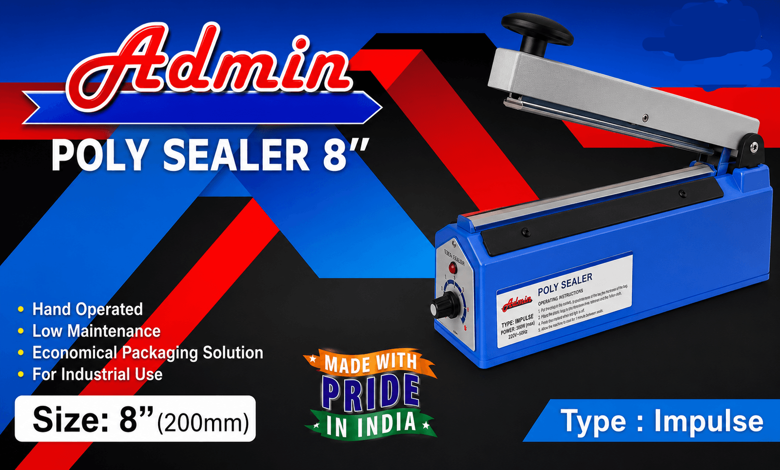 Admin - Plastic Bag Heat Sealing Machine - 8"(200Mm)