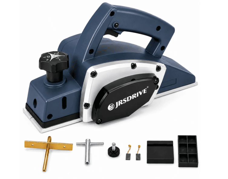 JRSDRIVE EEP-082NE Electric Wood Planer 82mm (3-1/4") – 650W Motor, 16500RPM High Speed Woodworking Tool