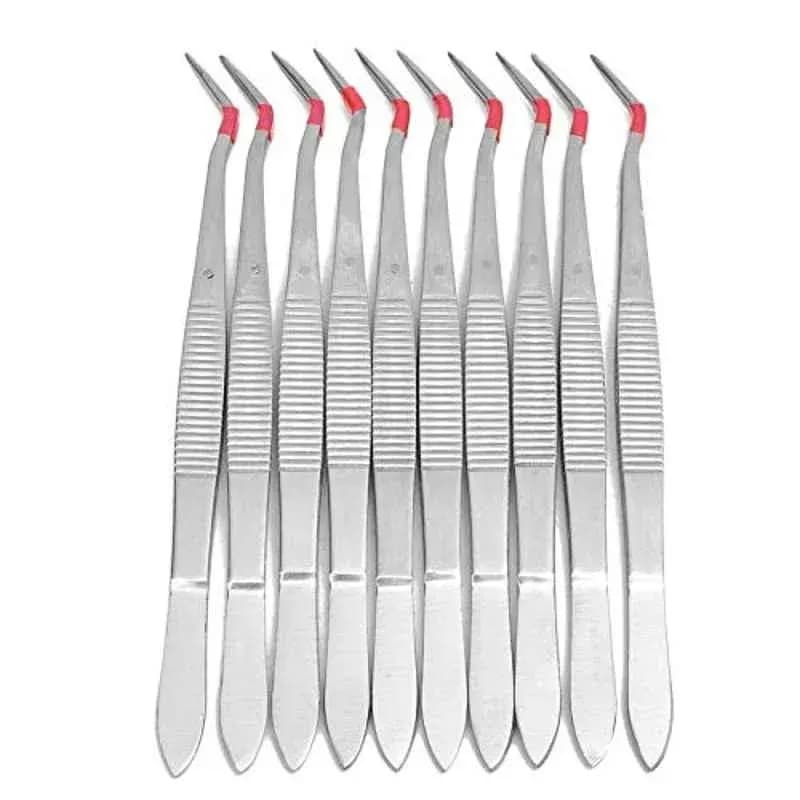 Forgesy 10 Pcs 6 inch Stainless Steel Dental Tweezers Tool Set, X19